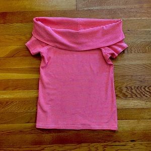 J. Crew Off the Shoulder Foldover Cotton Knit Top